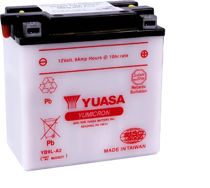 YB9L-A2 Yuasa PowerSport Battery ($10 Core Charge)
