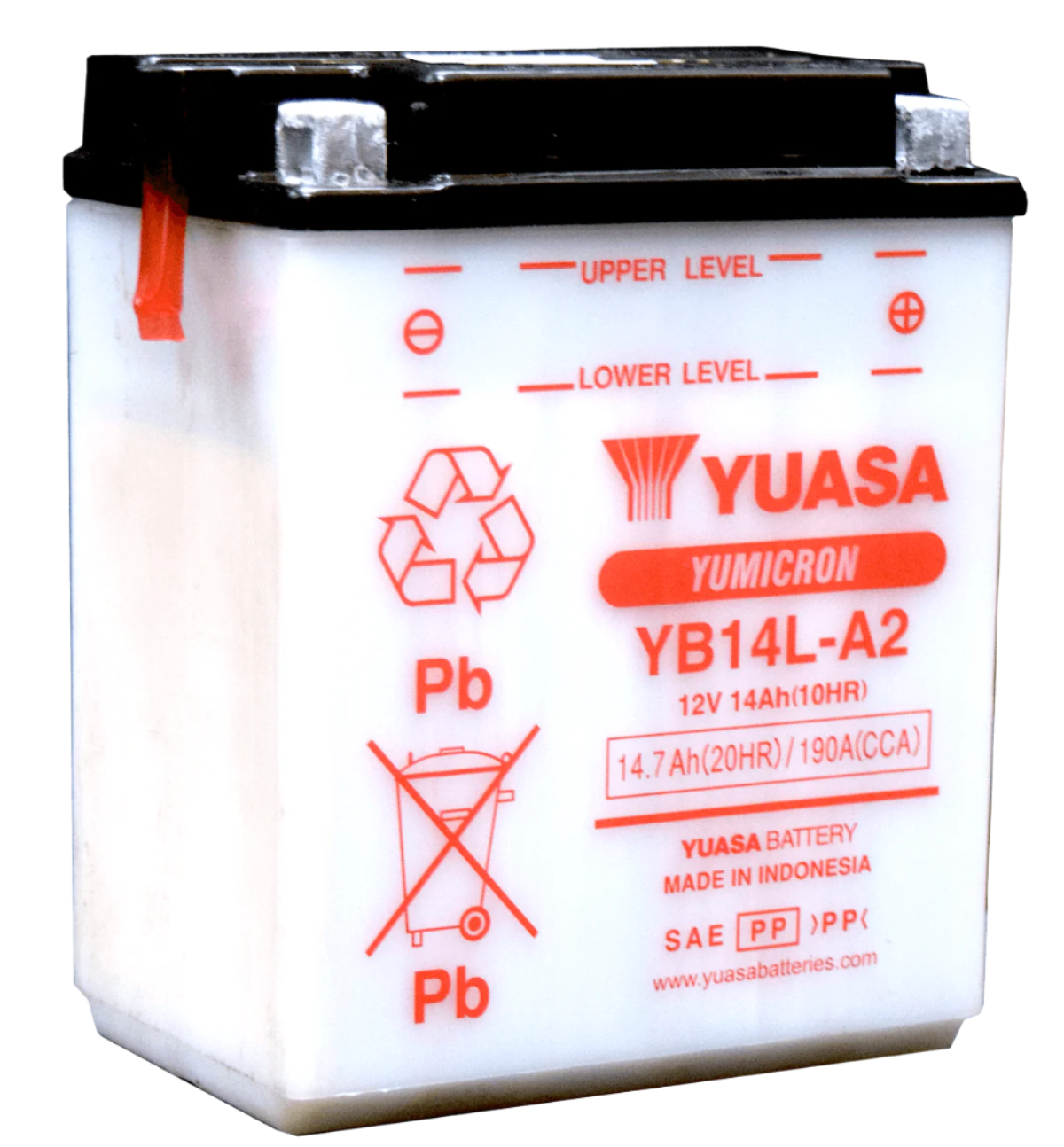 YB14L-A2 Yuasa PowerSport Battery ($10 Core Charge)