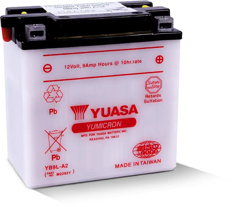 YB9L-A2 Yuasa PowerSport Battery ($10 Core Charge)