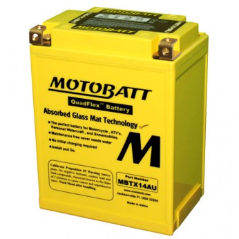 MBTX14AU MOTOBATT PowerSport Battery ($10 Core Charge) MBTX14AU MOTOBATT PowerSport Battery ($10 Core Charge)